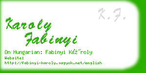 karoly fabinyi business card